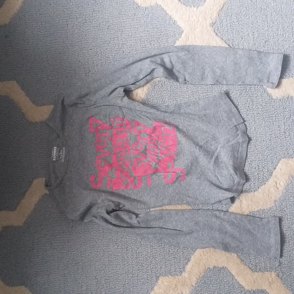 Express 7 denim Gray Long Sleeve Shirt